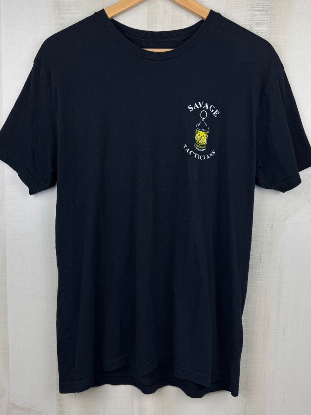 Savage Tacticians Men’s Short Sleeve Black T-Shirt Tarot Seeker Lantern Large